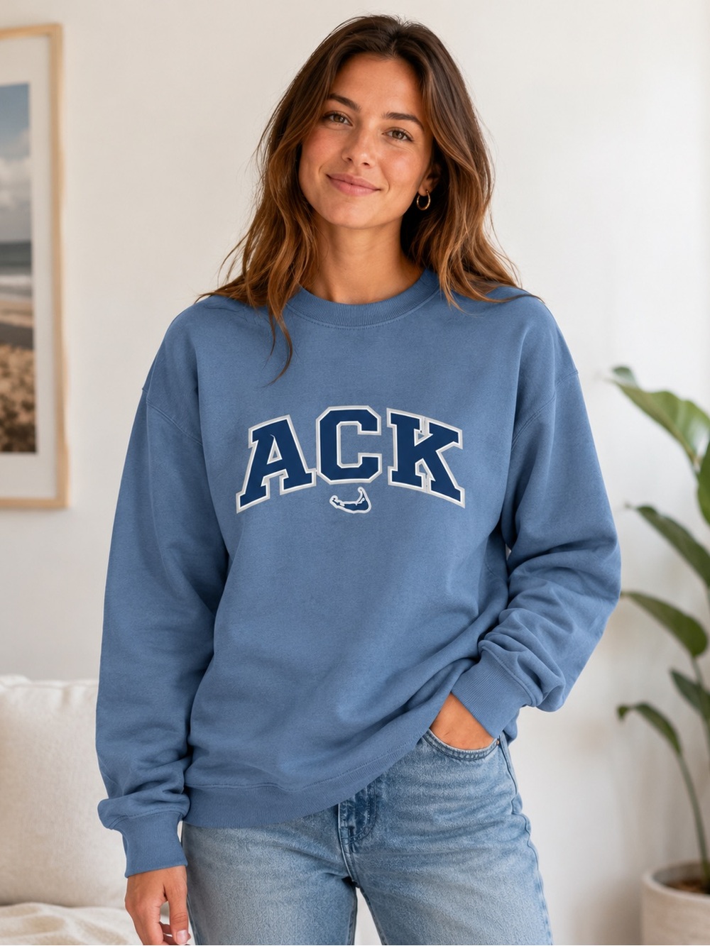 Hanes Blue ACK Crewneck Sweatshirt